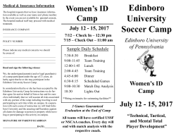 Edinboro Soccer Camp Application