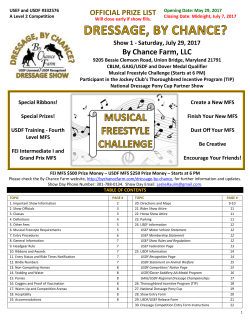 2017 Dressage, By Chance? Show 1 Prize List