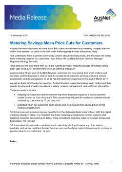 Metering Savings Mean Price Cuts for Customers