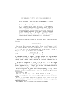 ON FIXED POINTS OF PERMUTATIONS This paper is dedicated to