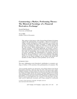 Constructing a Market, Performing Theory: The - UNC