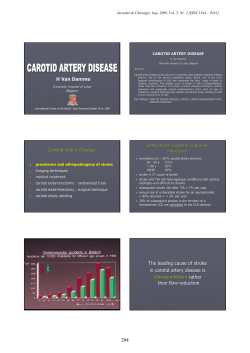 H Van Damme Carotid Artery Disease The leading cause of stroke