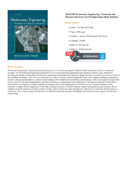Read PdF Wastewater Engineering: Treatment and