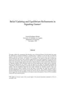 Belief Updating and Equilibrium Refinements in