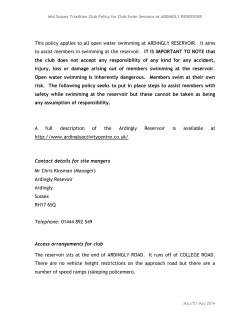 Open water Swimming Policy for Ardingly Reservoir