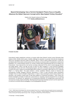 Beyond Stereotyping: How a Feminist Standpoint Theory Focus on