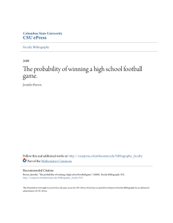 The probability of winning a high school football game.