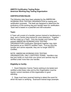 narcotic scent detection certification marijuana