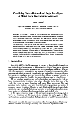Combining object-oriented and logic paradigms: A modal logic