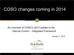 COSO changes coming in 2014