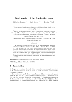 Total version of the domination game