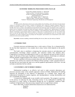 218 ECONOMIC MODELING PROCESSES USING MATLAB 1