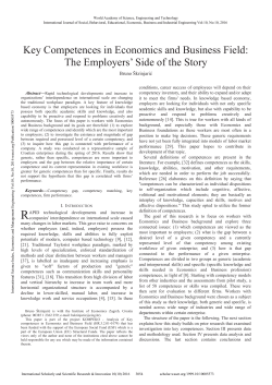 Key Competences in Economics and Business Field: The Employers