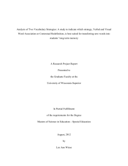 Analysis of Two Vocabulary Strategies: A study to indicate which