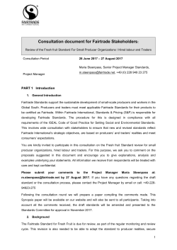 Review of Fresh Fruit Standard