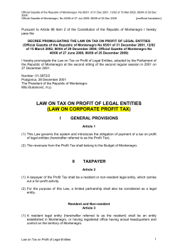 Law on Tax on Profit of Legal Entities