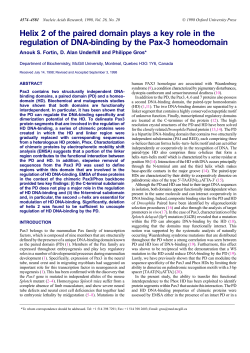 Helix 2 of the paired domain plays a key role in the