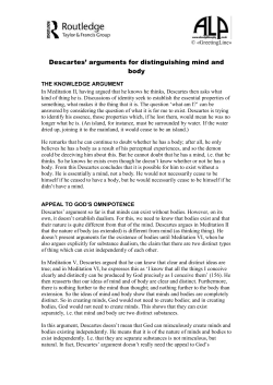 Objections to Descartes` argument