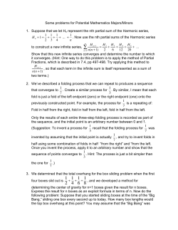 Some problems for Potential Mathematics Majors/Minors 1. Suppose