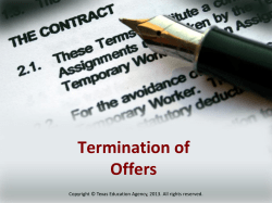 Termination of Offers
