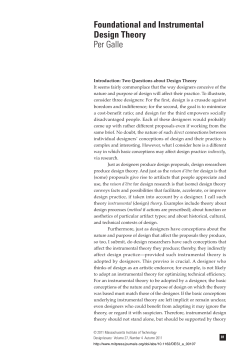 Foundational and Instrumental Design Theory Per Galle