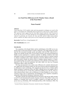Are Food Price Differences in EU Member States a Result of the