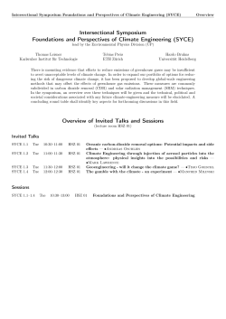 Intersectional Symposium Foundations and Perspectives of Climate