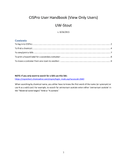 CISPro User Handbook (View Only Users) - UW