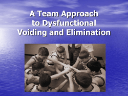 A Team Approach to Dysfunctional Voiding and