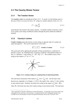 The Cauchy Stress Tensor