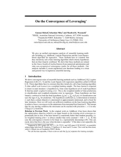 On the Convergence of Leveraging