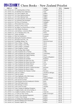 NZ pricelist - National Chess Centre