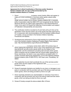 Draft-In-Kind Services Agreement