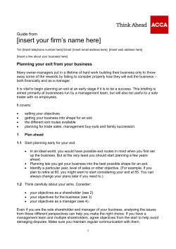 Guide from [insert your firm`s name here] Tel: [insert telephone