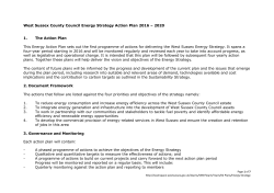 Energy Strategy Action Plan - West Sussex County Council