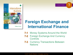 CHAPTER 7 Foreign Exchange and International