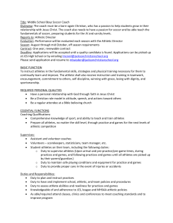 Middle School Boys Soccer Coach Overview: The coach must be a