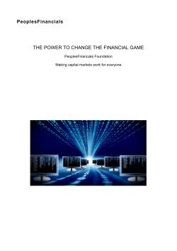 PeoplesFinancials THE POWER TO CHANGE THE FINANCIAL GAME