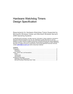Microsoft Hardware Watchdog Action Table