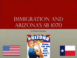 Immigration and Arizona`s SB 1070