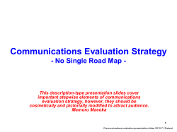 Communications Evaluation Strategy