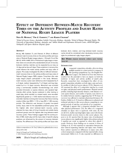 effect of different between-match recovery times on