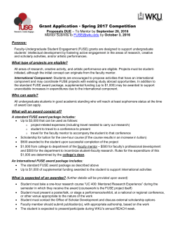 Grant Application Spring 2017 Competition Proposals DUE &ndash; To