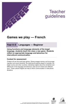 Games we play - French