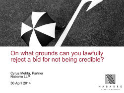 On what grounds can you lawfully reject a bid for not being credible?