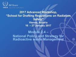 Module 2.4 National Policy and Strategies for radioactive
