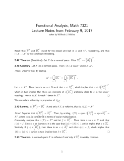 Functional Analysis, Math 7321 Lecture Notes from February 9, 2017