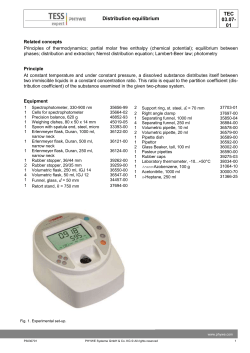 TEC 03.07-01 Distribution equilibrium TEC 03.07