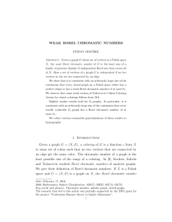 WEAK BOREL CHROMATIC NUMBERS 1. Introduction Given a