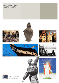 AHRC Delivery Plan 2016 - Arts and Humanities Research Council
